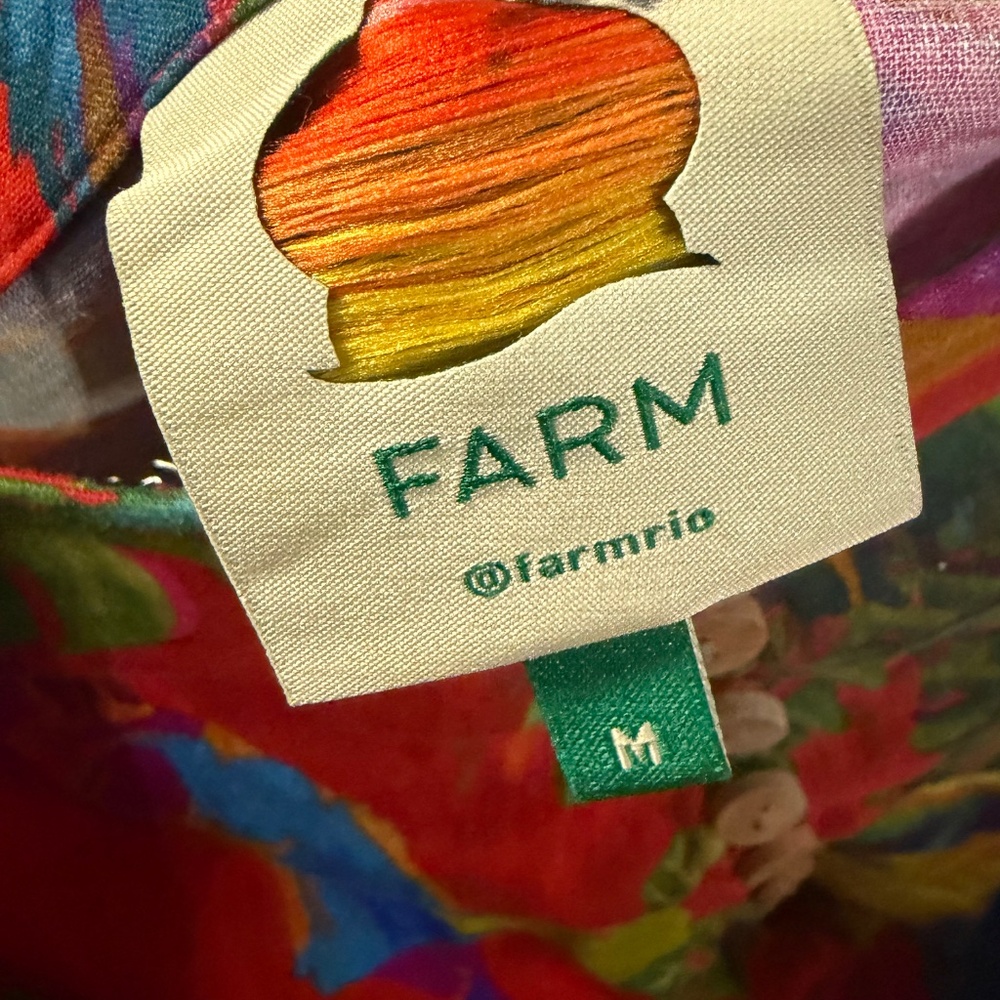 $165 Farm Rio Linen Blend Buttoned Midi Skirt M - Picture 9 of 9